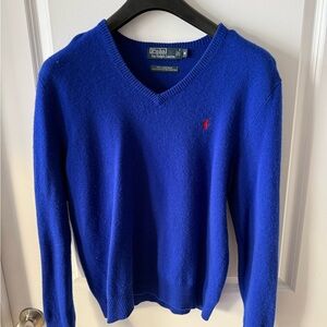 Polo by Ralph Lauren Men's V-Neck Sweater in Royal Blue